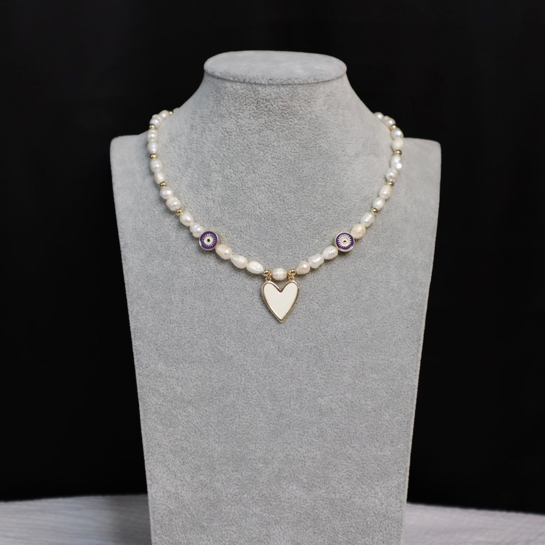 White Hearts Necklace