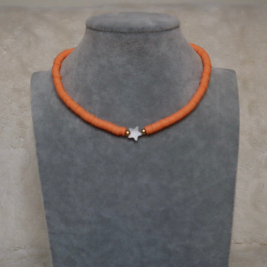 Orange Puka Necklace